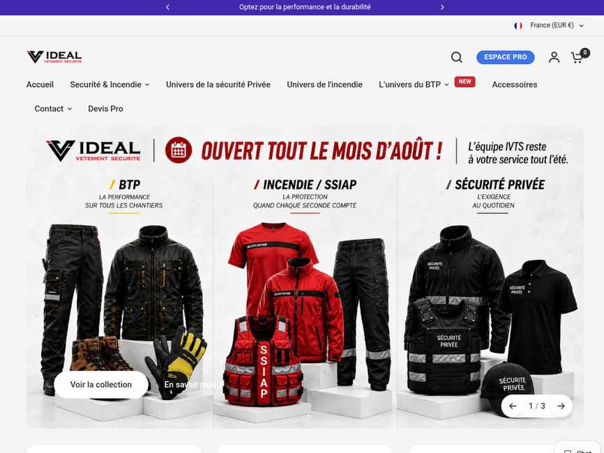 IVTS &ndash; Boutique de V�tements de s�curit� priv�e, Tenues SSIAP et EPI BTP