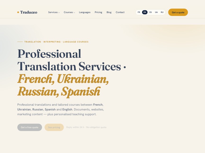Traduceo, traduction professionnelle et cours de langues