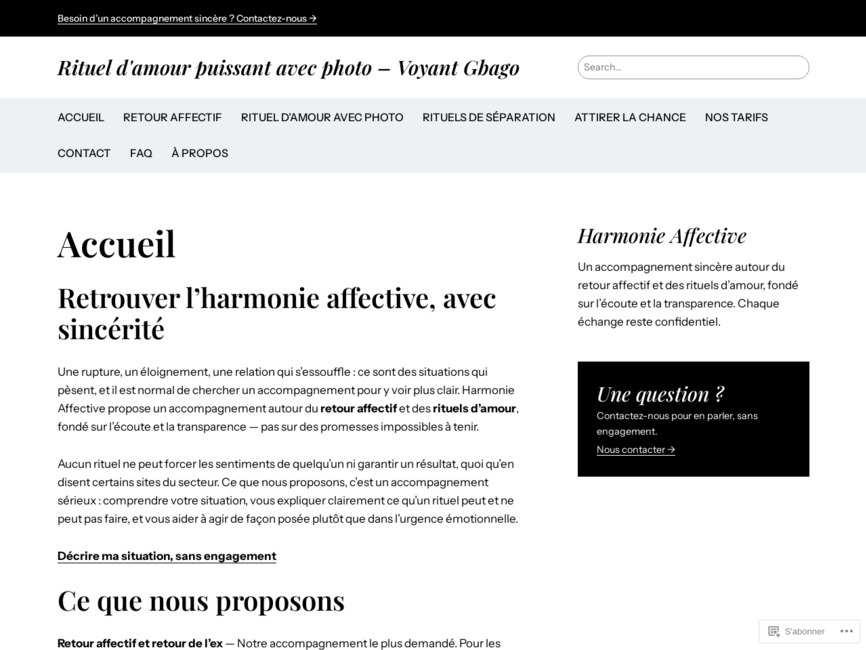 Rituel d'amour puissant avec photo &ndash; Voyant Gbago