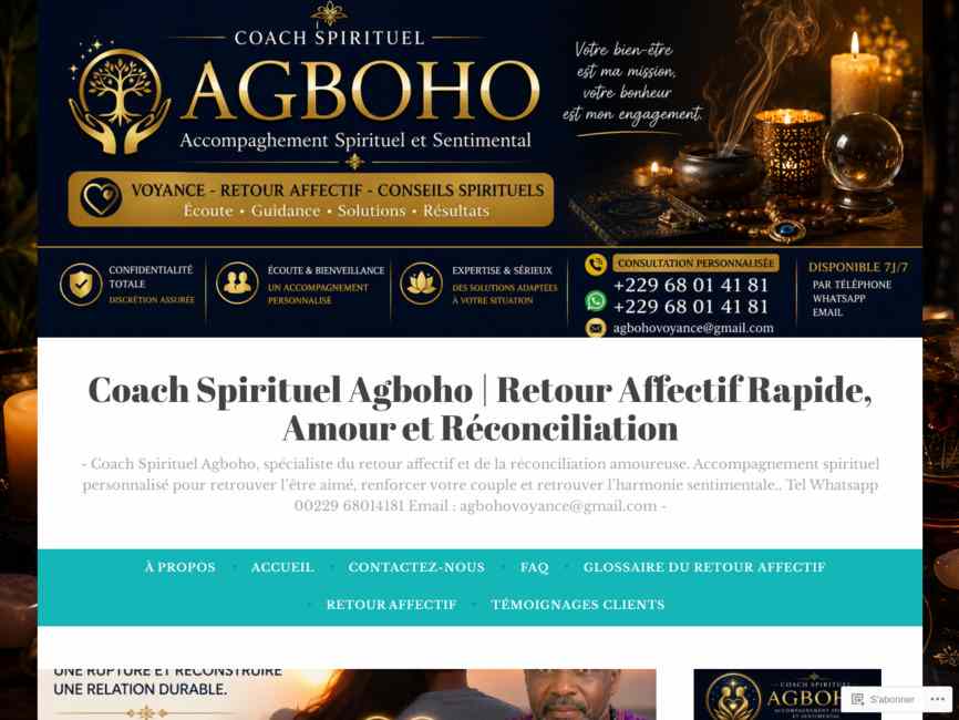 Coach Spirituel Agboho | Retour Affectif Rapide, Amour et R�conciliation