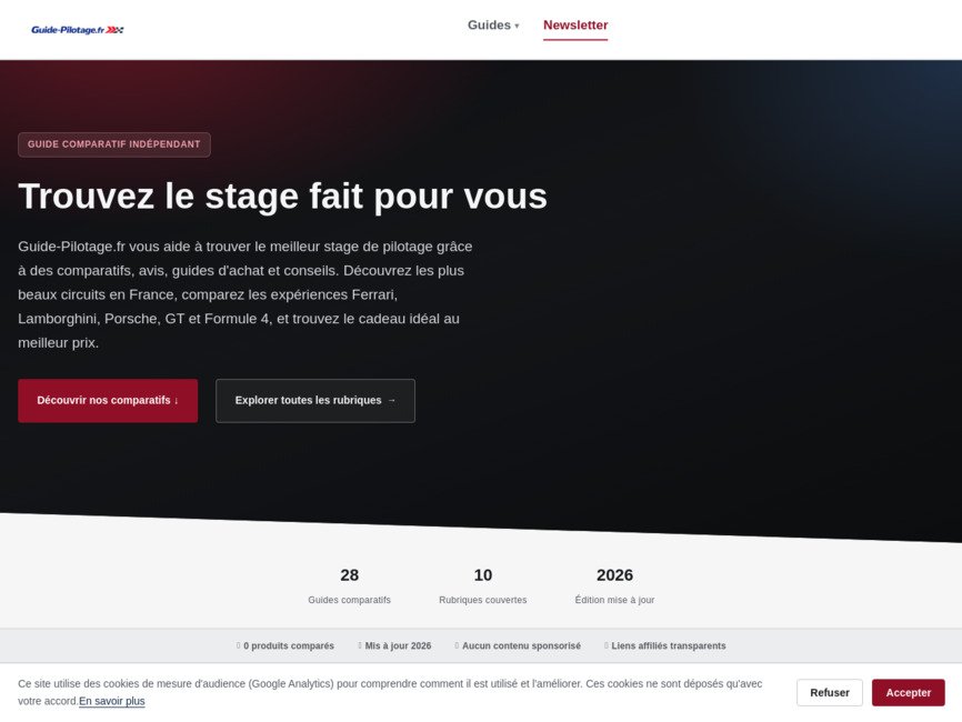 Pilotage, Guide comparatif