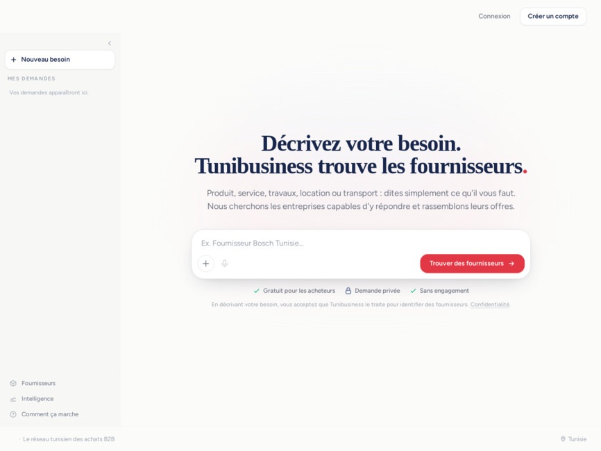Tunibusiness — Plateforme B2B et réseau d'achats en Tunisie