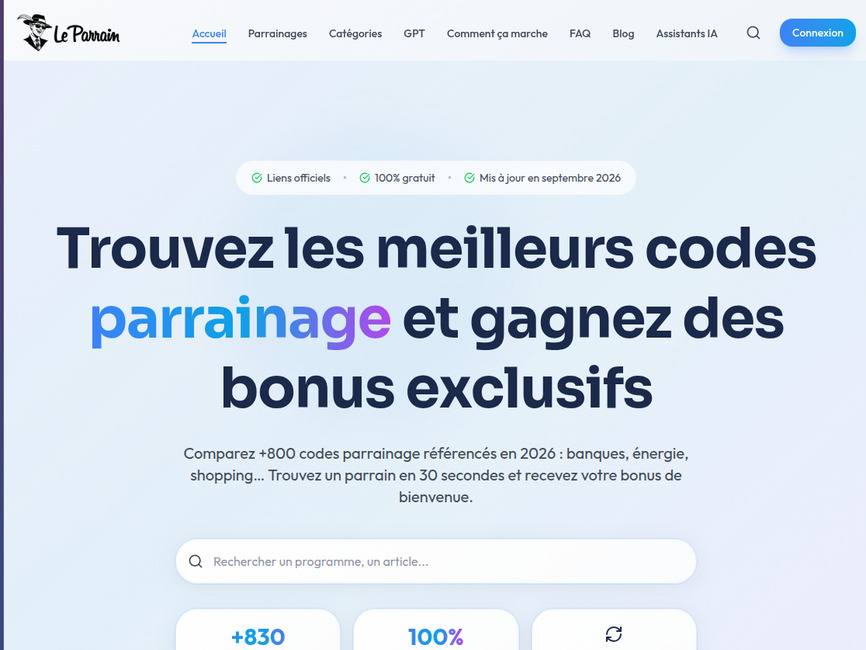 Le Parrain &middot; L'annuaire des codes et liens de parrainage