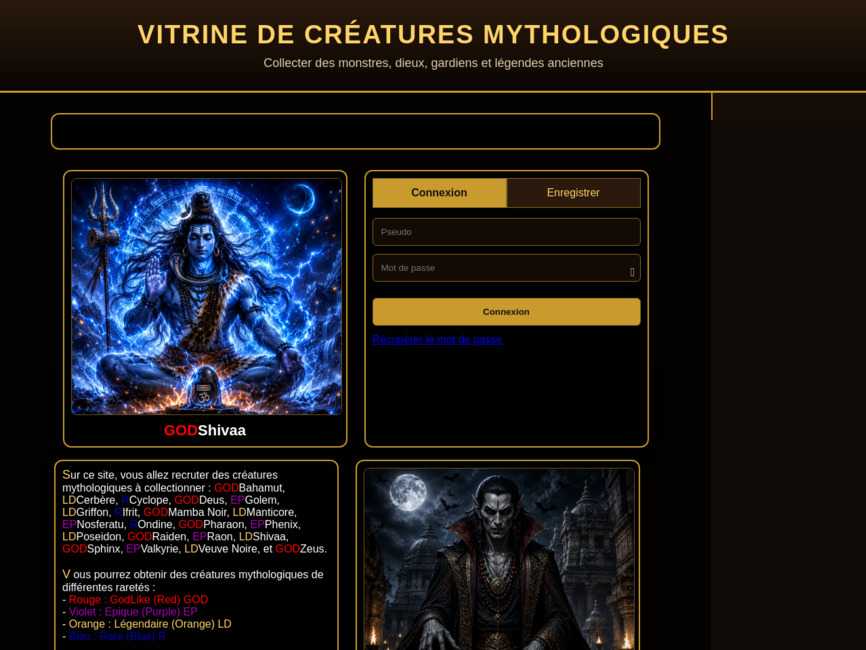 Créatures Mythos - Jeu de collection de créatures mythologiques