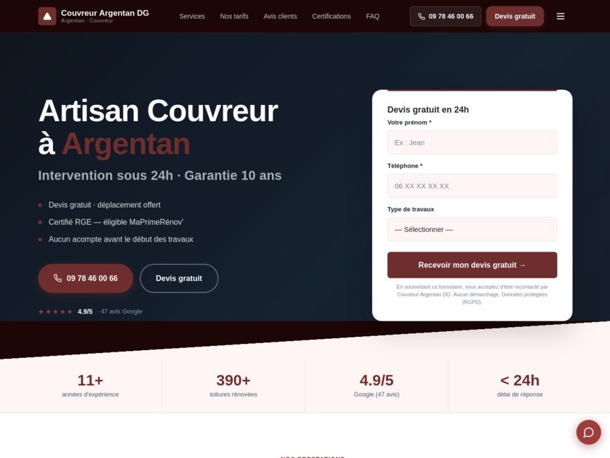 Couvreur Argentan DG