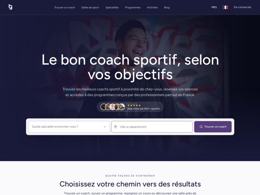 Trouvez un coach sportif en France sur BoulderGain