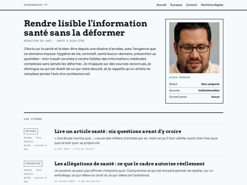 Ethan Monnier Redacteur en chef Sante Bien-etre