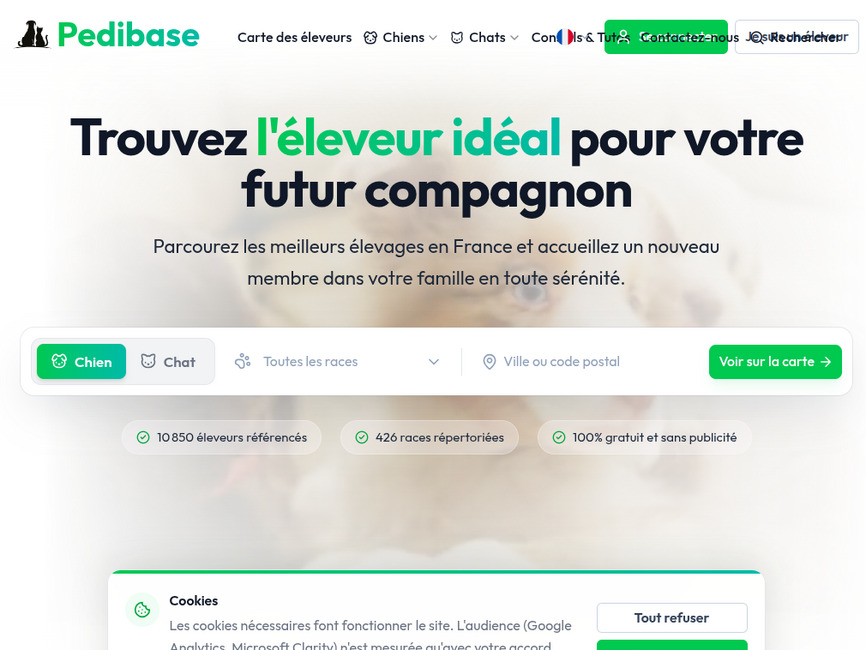 Pedibase - annuaire des �leveurs de chiens et chats