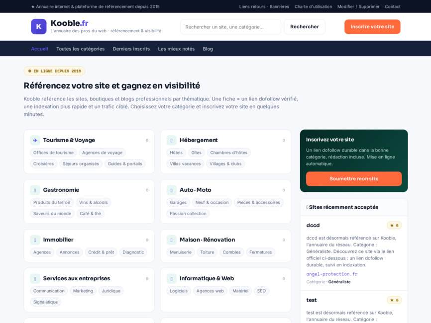 Annuaire référencement backlinks