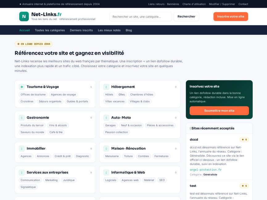 Annuaire référencement backlinks