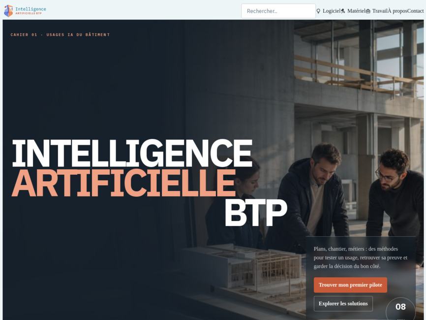 Intelligence artificielle pour les métiers du bâtiment et du BTP