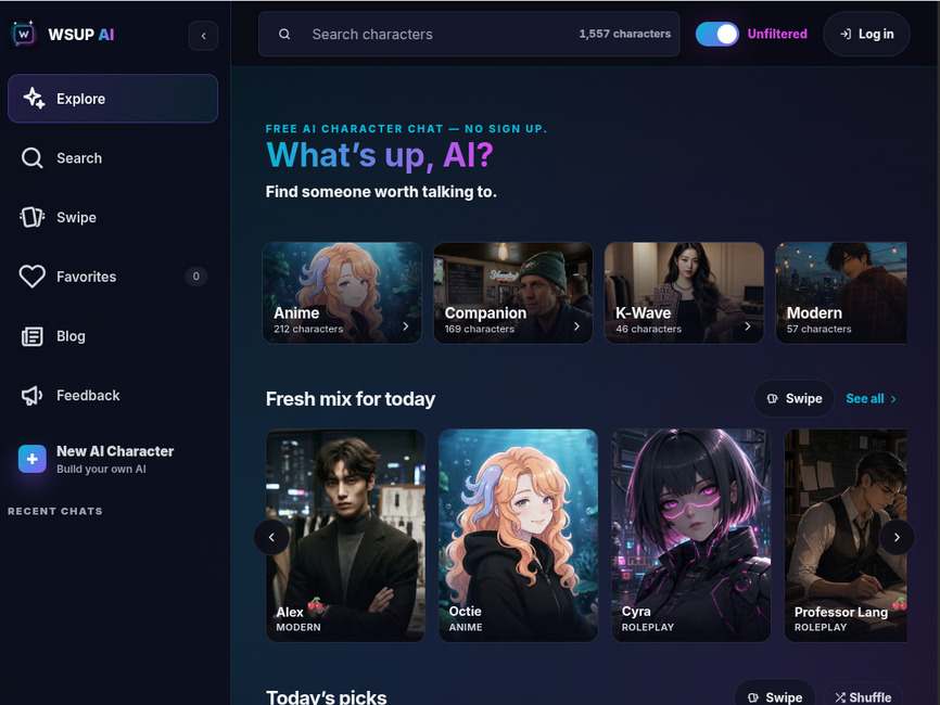 WSUP AI: Free AI Character Chat