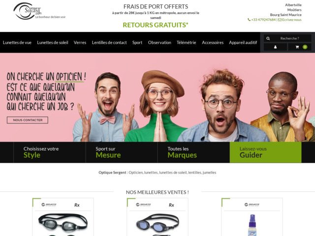 Lunettes de soleil Optique Sergent, lunettes de vue