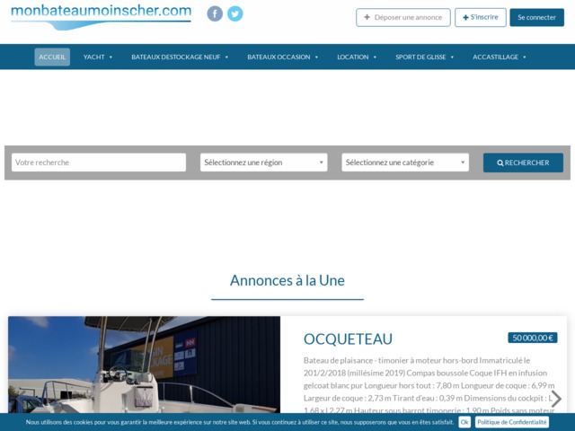 Monbateaumoinscher : annonces en ligne du nautisme