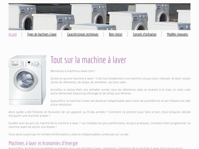 Tout sur la machine à laver