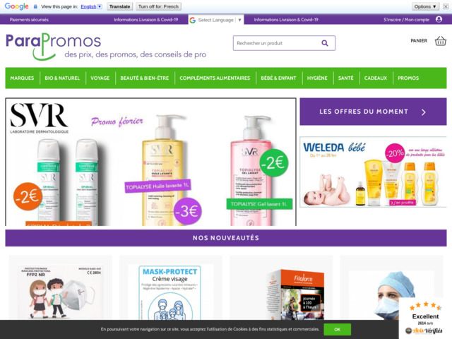 Vente en ligne de parapharmacie et de compléments alimentaires à prix discount