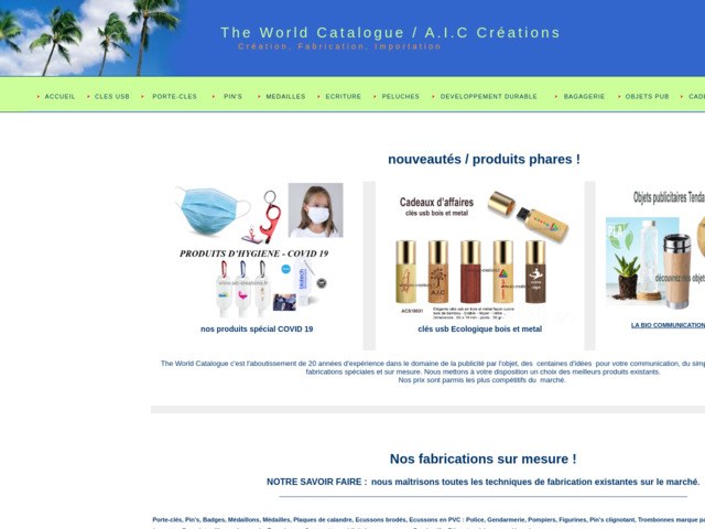 AIC Créations fabricant pin's, porte-clés, médailles, badges, montres, objets publicitaires