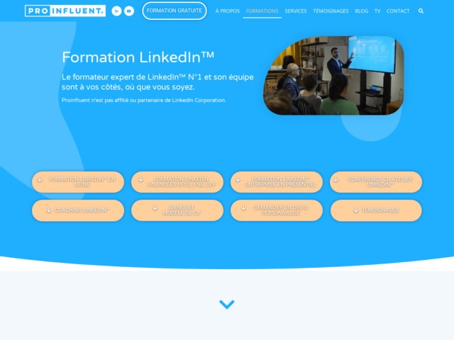 Formations LinkedIn en ligne par proinfluent.com