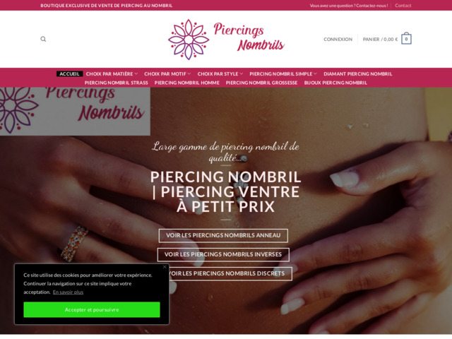 Boutique de piercing pour le nombril  petit prix