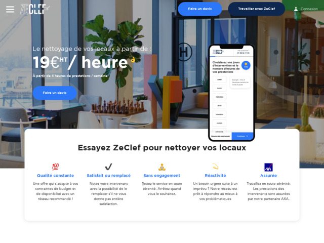 Essayez zeclef pour nettoyer vos locaux
