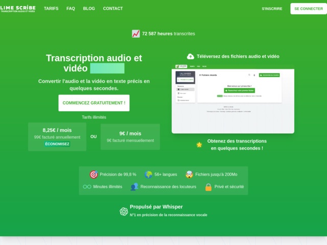 Limescribe – Convertissez vos audios et vidéos en texte facilement et vite