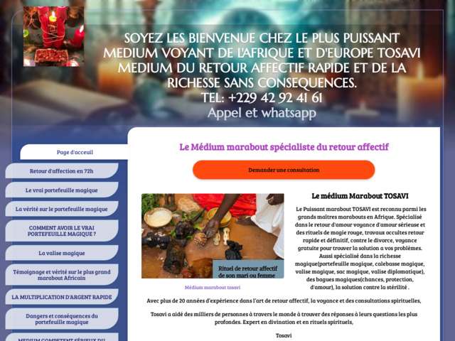 soyez les bienvenue chez le plus puissant medium voyant de l'afrique