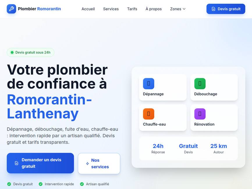 Dépannage plomberie à romorantin-lanthenay
