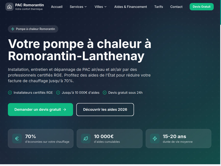 Spécialiste pompe à chaleur romorantin