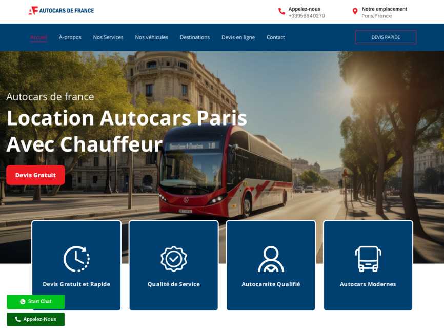 Autocar paris avec chauffeur